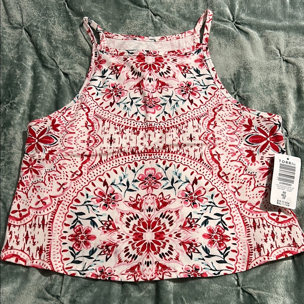 Torrid Multicolored Halter Crop Tank Top